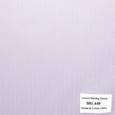 Vải May Đồng Phục Áo Sơ Mi Công Sở Màu Hồng Sọc Dọc S01.448