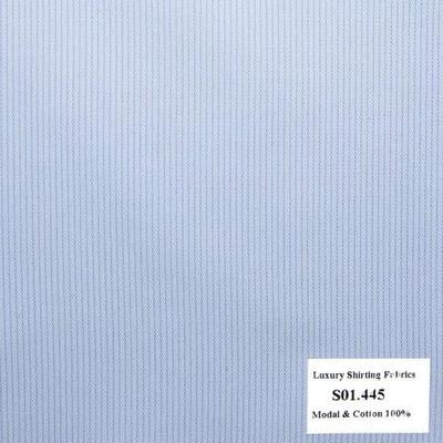 Vải May Đồng Phục Áo Sơ Mi Công Sở Màu Xanh Biển Sọc Xéo Nhỏ  S01.445