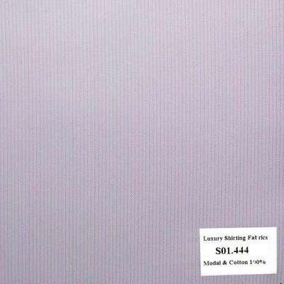 Vải May Đồng Phục Áo Sơ Mi Công Sở Màu Hồng Sọc Xéo Nhỏ  S01.444