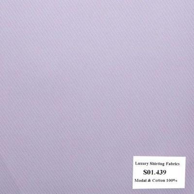 Vải May Đồng Phục Áo Sơ Mi Công Sở Màu Hồng Sọc Xéo S01.439