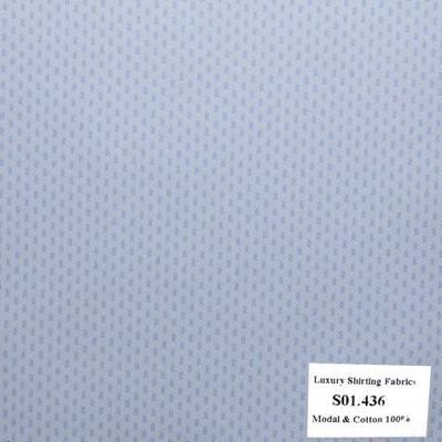 Vải May Đồng Phục Áo Sơ Mi Công Sở Vân Xanh Biển S01.436