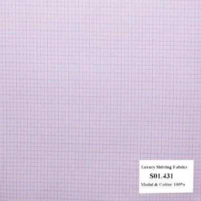 Vải May Đồng Phục Áo Sơ Mi Công Sở Màu Hồng Caro S01.431