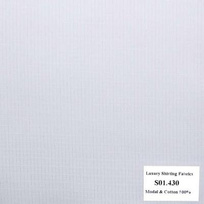 Vải May Đồng Phục Áo Sơ Mi Công Sở Màu Trắng Caro S01.430