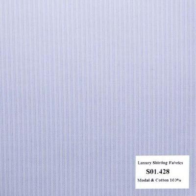 Vải May Đồng Phục Áo Sơ Mi Công Sở Màu Tím Sọc Dọc S01.428