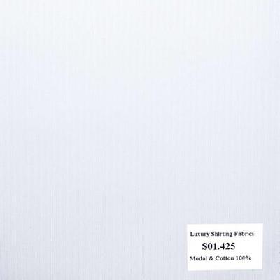 Vải May Đồng Phục Áo Sơ Mi Công Sở Màu Trắng Sọc Dọc S01.425