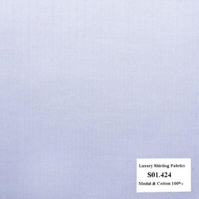 Vải May Đồng Phục Áo Sơ Mi Công Sở Màu Tím Sọc Dọc S01.424