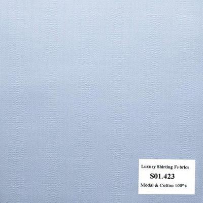 Vải May Đồng Phục Áo Sơ Mi Công Sở Màu Xanh Biển Sọc Dọc S01.423