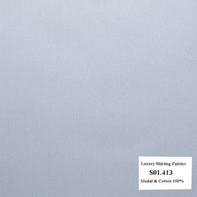 Vải May Đồng Phục Áo Sơ Mi Công Sở Màu Xanh Biển Sọc Xéo S01.413