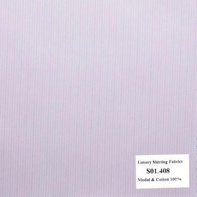 Vải May Đồng Phục Áo Sơ Mi Công Sở Màu Hồng Sọc Dọc S01.408