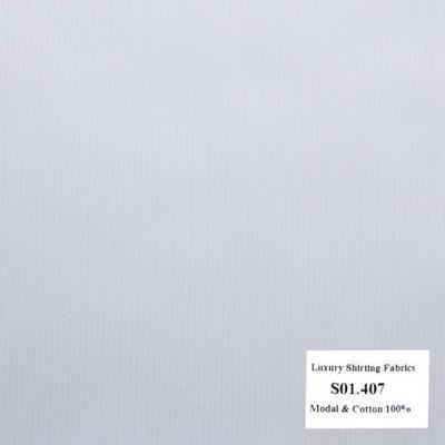 Vải May Đồng Phục Áo Sơ Mi Công Sở Màu Trắng Sọc Dọc S01.407