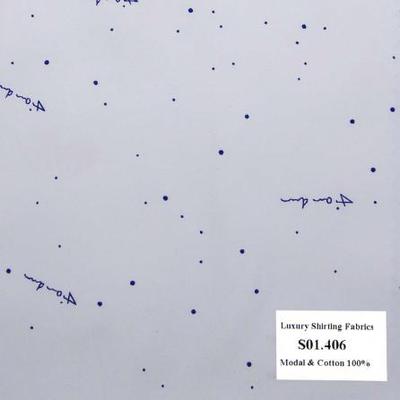 Vải May Đồng Phục Áo Sơ Mi Công Sở Màu Trắng Hoa Văn S01.406