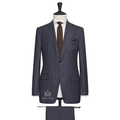 Bộ Vest Nam Công Sở Cao Cấp Caro Xanh Nhạt 789037-1