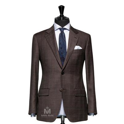 Bộ Vest Nam Công Sở Nâu Caro 624827-1