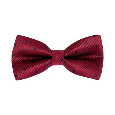 Nơ cưới màu đỏ chấm bi xanh N43