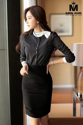 Sơ Mi Nữ Hàn Quốc Đen Viền 