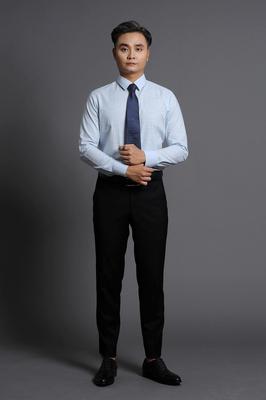 Áo Sơ Mi Xanh Trơn Thanh Lịch