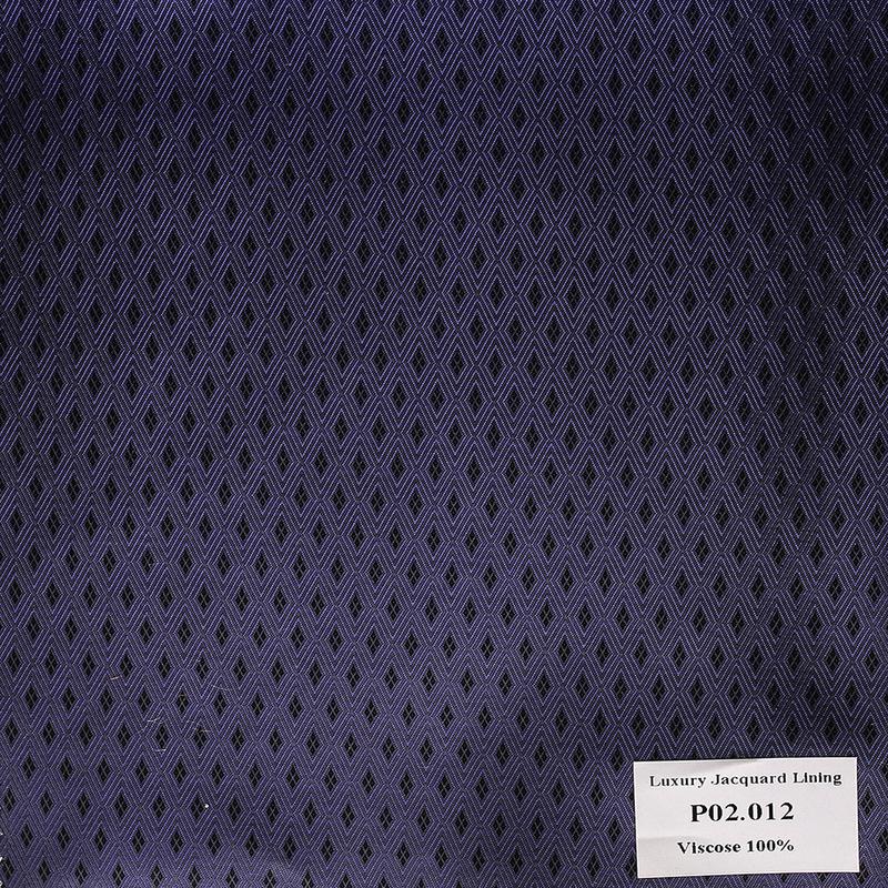 Khăn Pocket Square Hoa Văn Xanh Tím P02.012