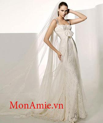 Đầm Chữ A Đuôi Nhẹ Ren