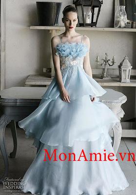 Đầm Cúp Ngực Tầng Xòe
