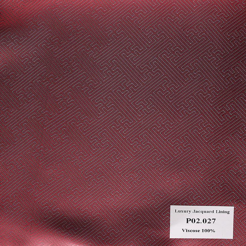 Khăn Pocket Square Hoa Văn đỏ rượu P02.027
