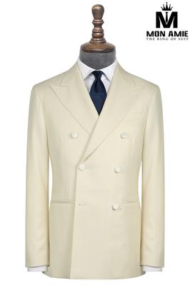 Bộ Vest Nam Công Sở Cao Cấp Màu Kem Sáng  B51.048