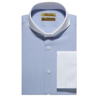 Áo sơ mi xanh cổ trắng S03.148