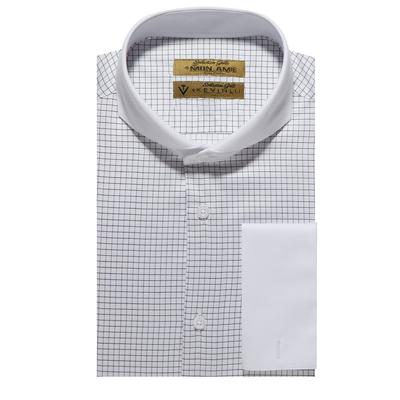 Áo sơ mi cổ trắng caro S03.174