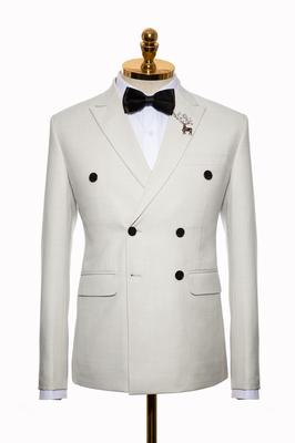 Bộ Vest Nam Công Sở Màu Trắng Kem C52.033