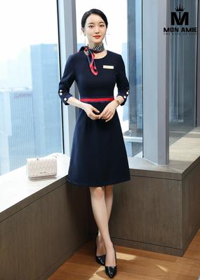 Đầm công sở nữ màu xanh sang trọng