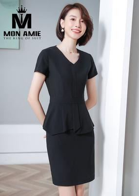 Váy công sở đen dáng Peplum 