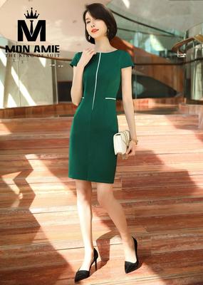 Váy công sở xanh lá sang trọng 