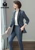 Set blazer xanh than quần 9 tấc cá tính