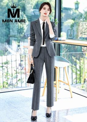 Set vest công sở xám quần tây dài lịch sự