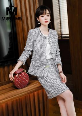 Set dạ tweed chân váy ôm form hàn quốc