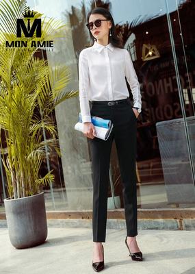 Sơ mi trắng cổ cao lịch sự