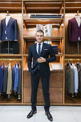Vest xanh đen túi ngực phối viền trắng