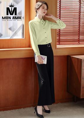 Sơ mi xanh bơ viền nổi sang trọng