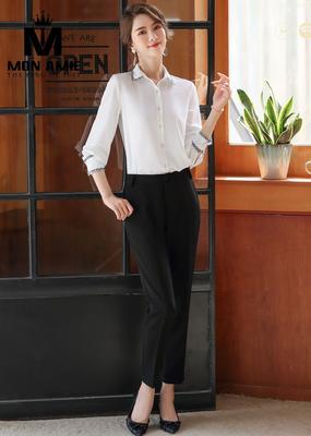 Sơ mi trắng phối kim tuyến hàn quốc