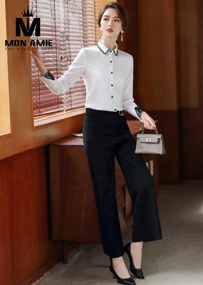 Sơ mi trắng phối ren nhẹ nhàng