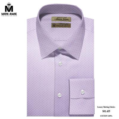 Áo sơ mi màu tím họa tiết ô vuông đan xen S01.435