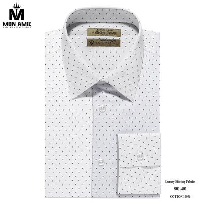 Áo sơ mi trắng họa tiết chữ thập nhỏ S01.401