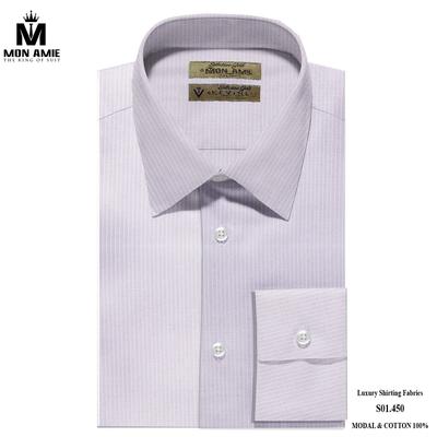 Áo sơ mi trắng kẻ sọc dọc màu xám nhạt S01.450