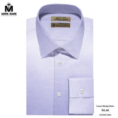 Áo sơ mi trắng kẻ sọc xanh chéo S01.441