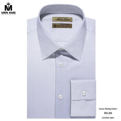 Áo sơ mi trắng sọc xám nhạt S01.410