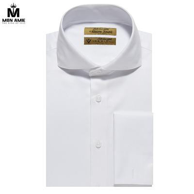 Áo sơ mi trắng trơn cổ cách điệu S01.412