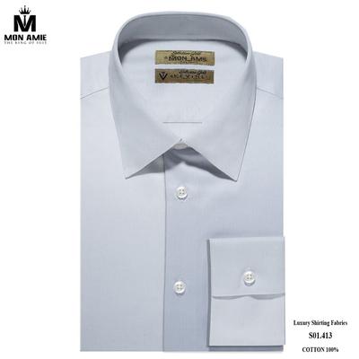 Áo sơ mi trơn màu xám nhạt S01.413