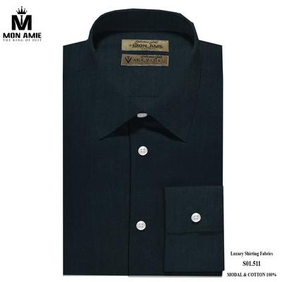 Áo sơ mi trơn màu đen than S01.511