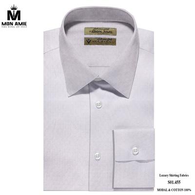 Áo sơ mi trơn màu xám trắng S01.455
