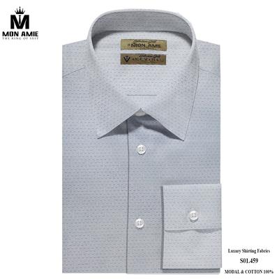 Áo sơ mi xanh nhạt phối đường kẻ xanh dương S01.459