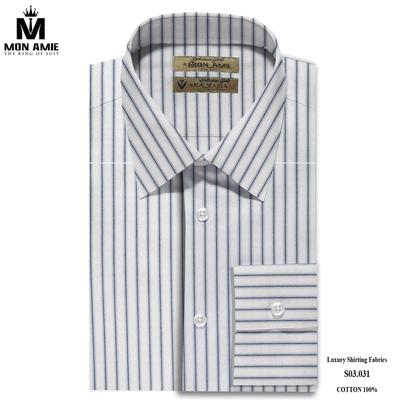 Áo sơ mi xám sọc đen tinh tế S03.031 (2)